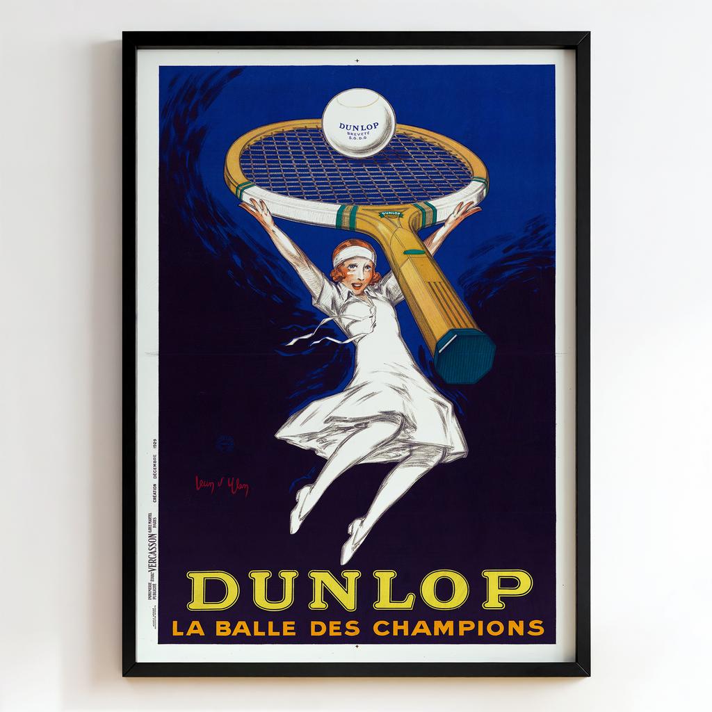 Ретро постер "Dunlop – La Balle des Champions – Jean d’Ylen (1925)"