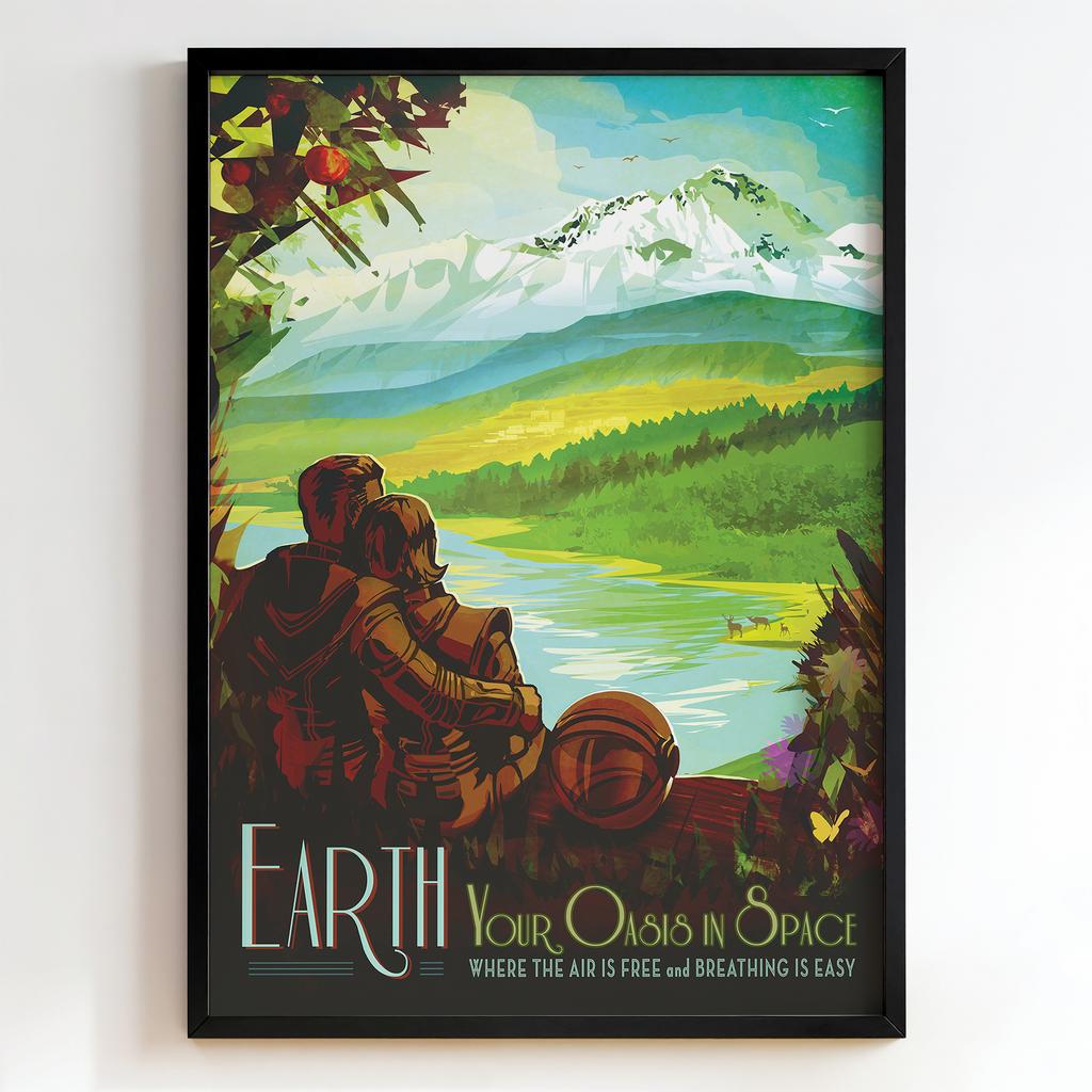 Ретро постер "Earth – Your Oasis in Space (1970s)"