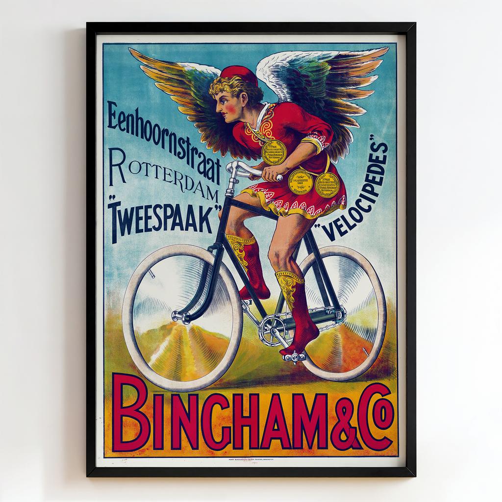 Ретро постер "Bingham & Co Velocipedes – Anonymous (1896)"