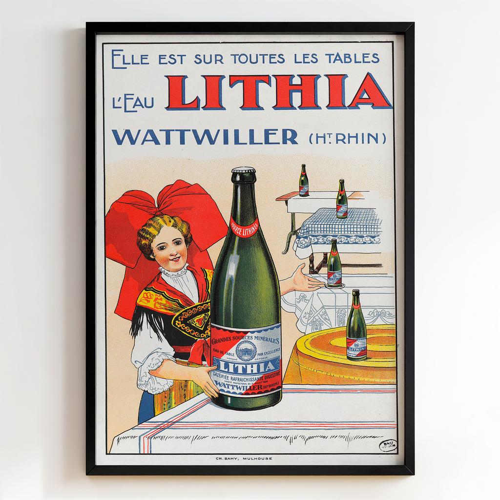 Ретро постер "L’Eau Lithia Wattwiller (Haut-Rhin) (1900s)"