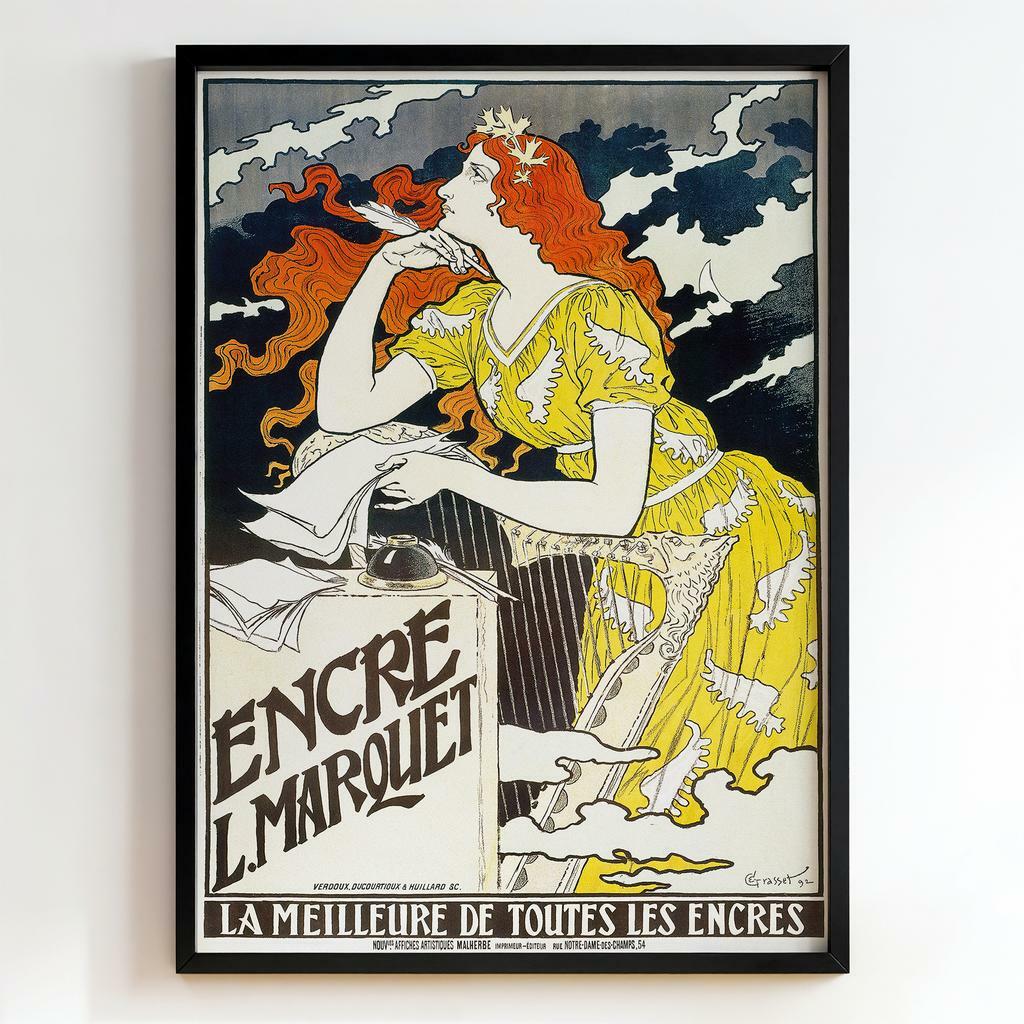 Ретро постер "Encre L. Marquet – Eugène Grasset (1892)"
