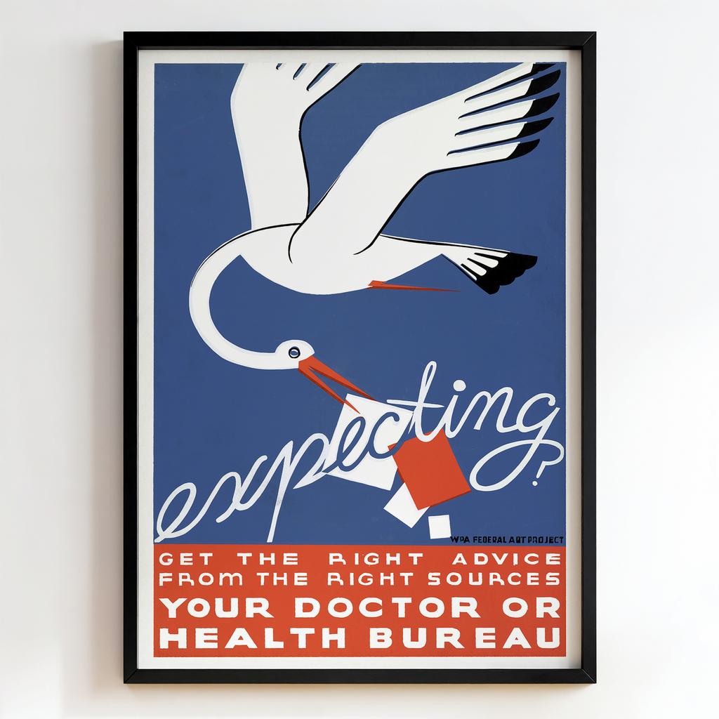 Ретро постер "Expecting – WPA Federal Art Project (1930s)"