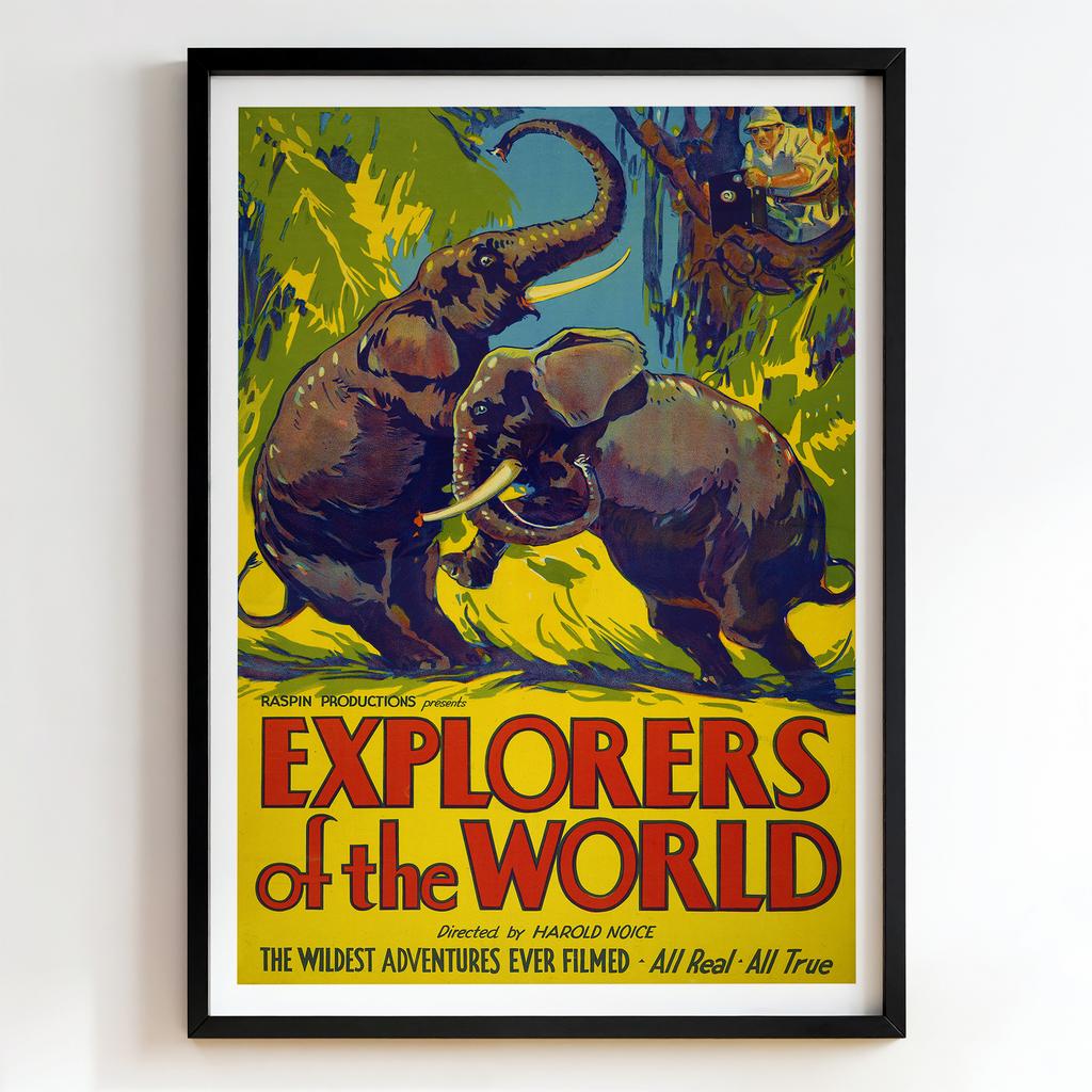 Ретро постер "Explorers of the World – Raspin Productions (1930s)"