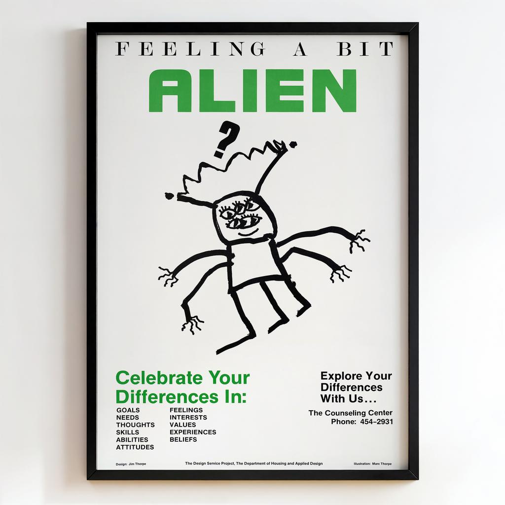 Ретро постер "Feeling a Bit Alien – The Design Service Project (1970s)"