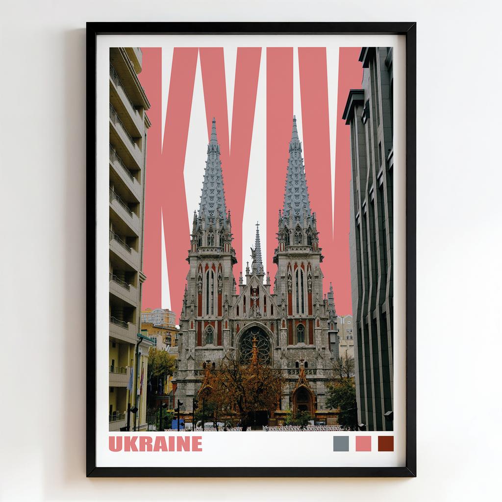 Постер з містом Київ Костел Святого Миколая
