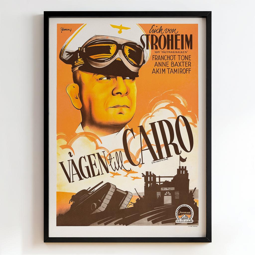 Ретро постер "Vägen till Cairo – A. Kora (1943)"