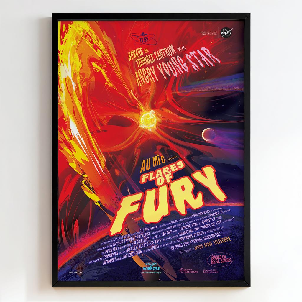 Ретро постер "Flares of Fury – NASA Exoplanet Travel Bureau (2019)"
