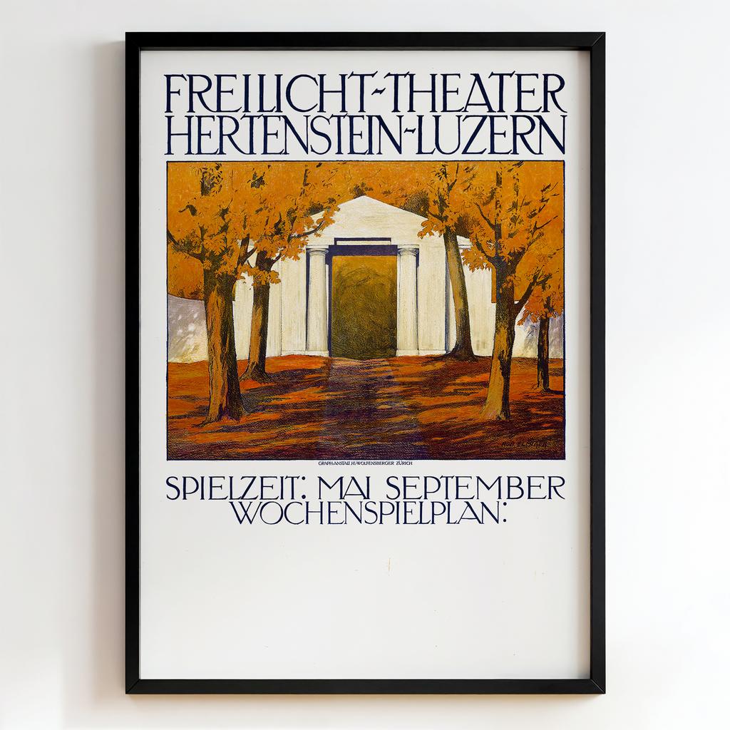 Ретро постер "Freilicht-Theater Hertenstein – Luzern – Otto Baumberger (1920s)"