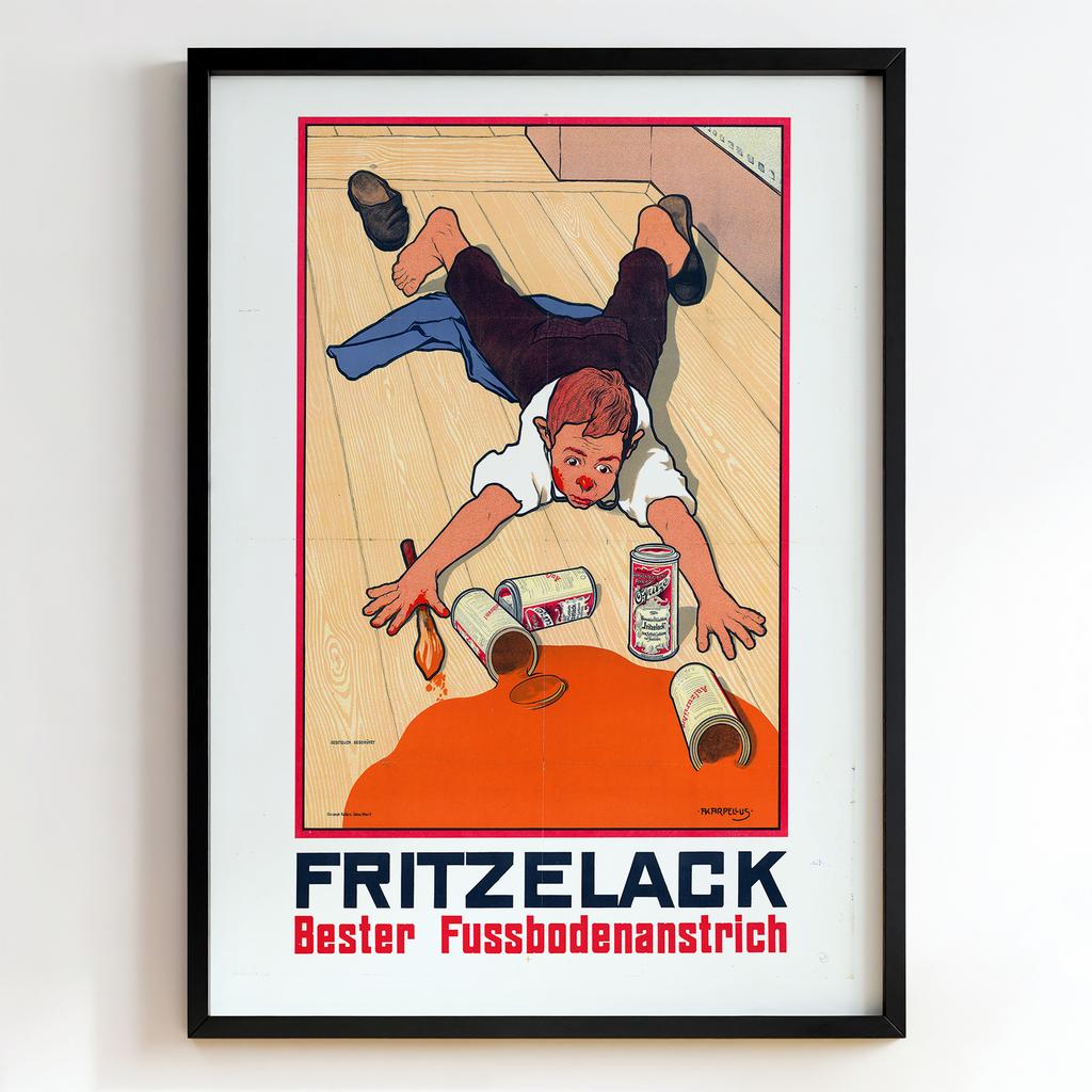Ретро постер "Fritzelack – Bester Fussbodenanstrich – Julius Klinger (1920s)"