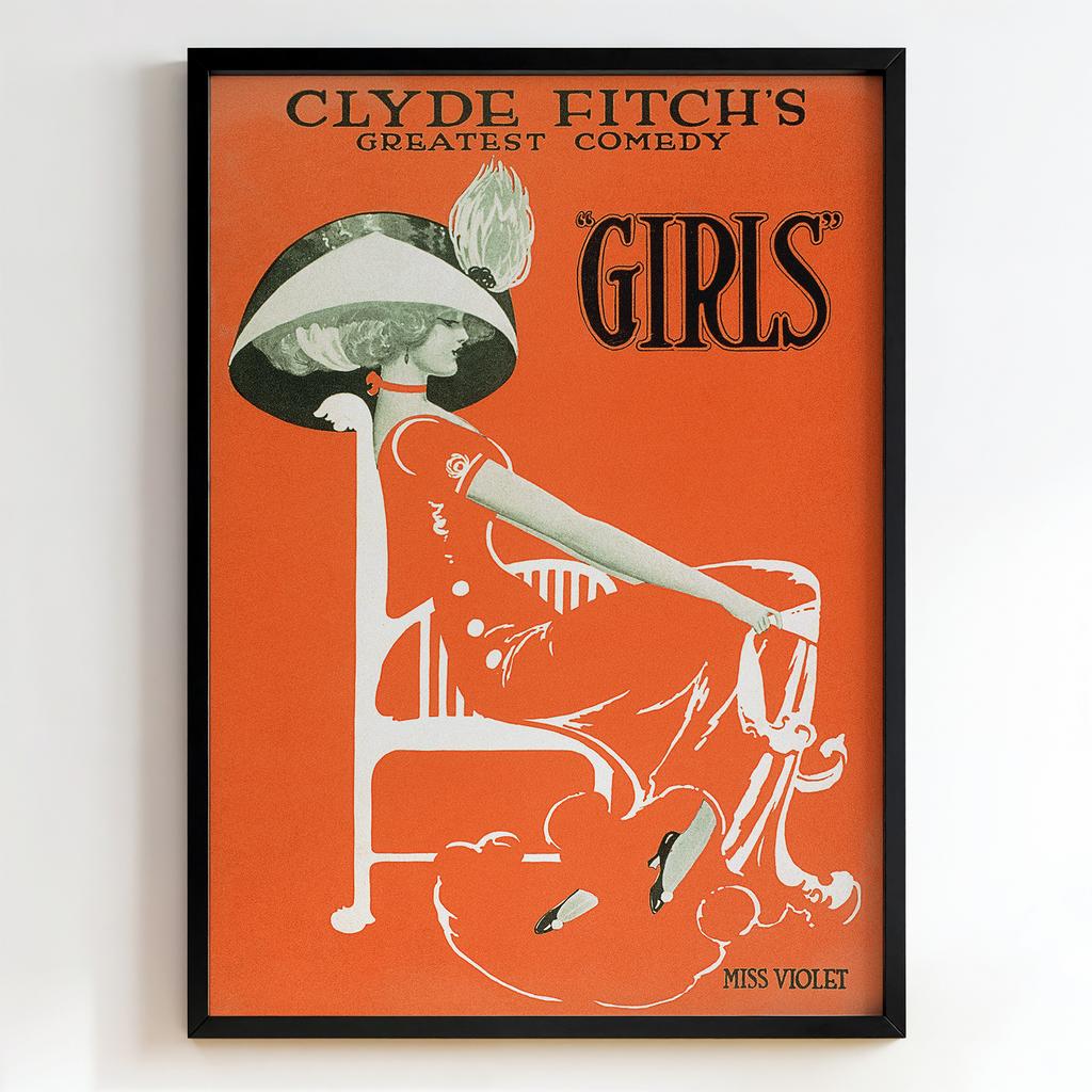 Ретро постер "Girls – Clyde Fitch (1890s)"