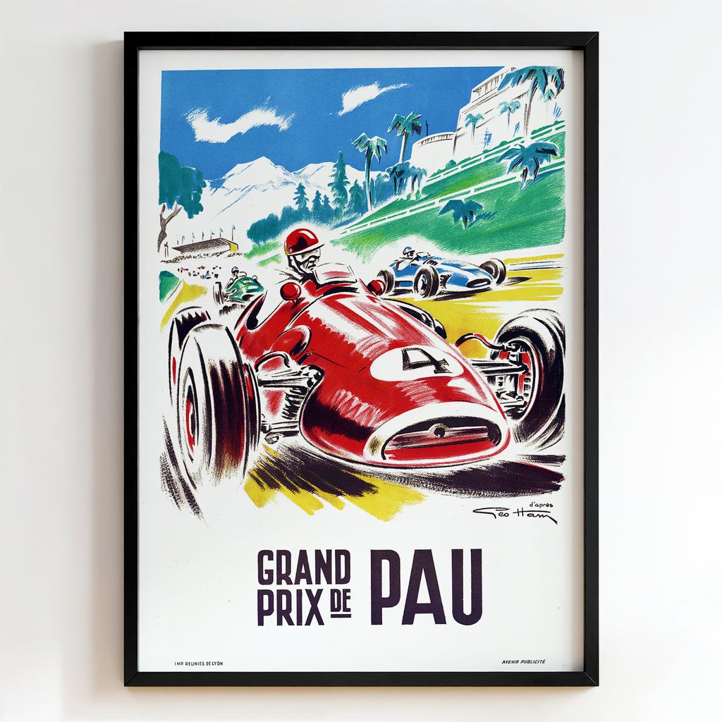 Ретро постер "Grand Prix de Pau – Geo Ham (1950s)"