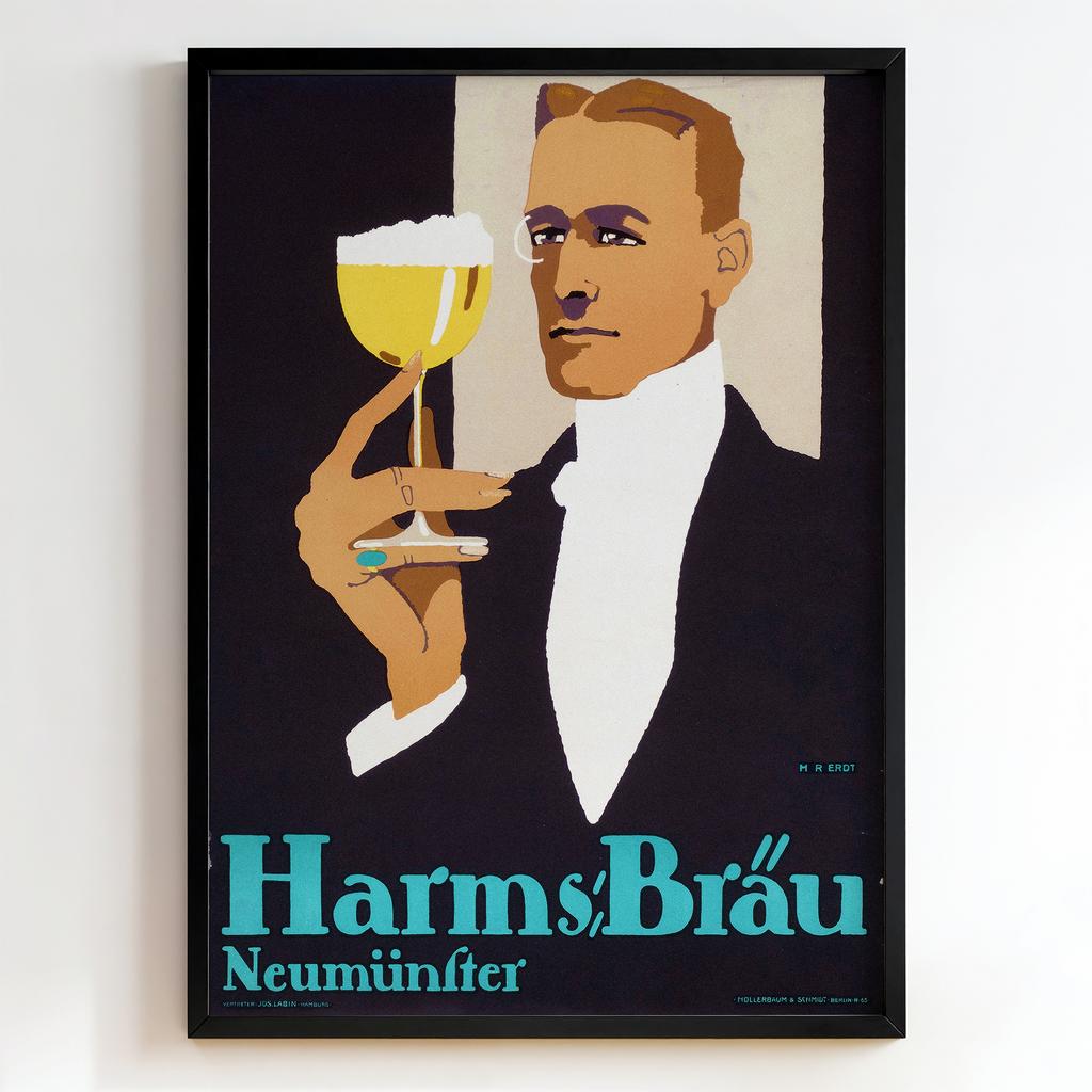 Ретро постер "Harms Bräu Neumünster – Hans Rudi Erdt (1910s)"