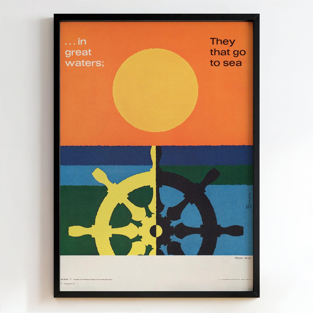 Ретро постер "They That Go Down to the Sea in Ships – Psalm 107:23 (1960s)"