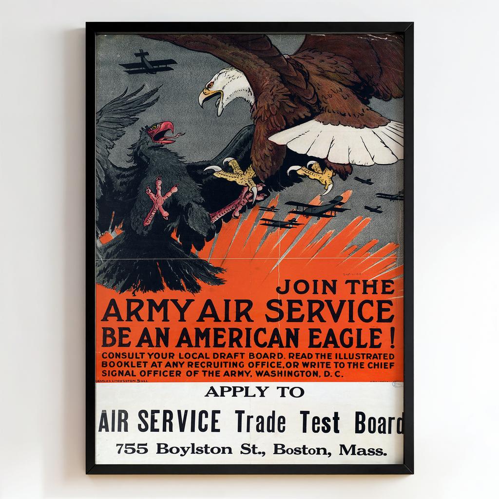 Ретро постер "Join the Army Air Service – Charles Livingston Bull (1917)"