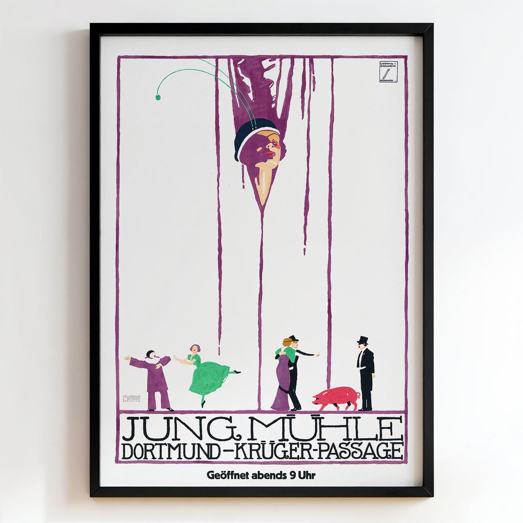Ретро постер "Jungmühle Dortmund-Krüger-Passage – German Advertising Poster (1920s)"