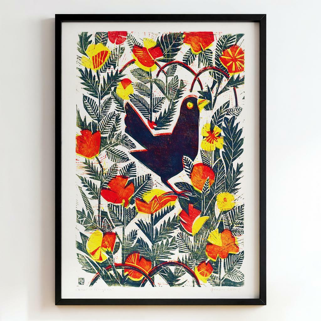 Ретро постер "Bird in the Garden – Jeanie Cook"