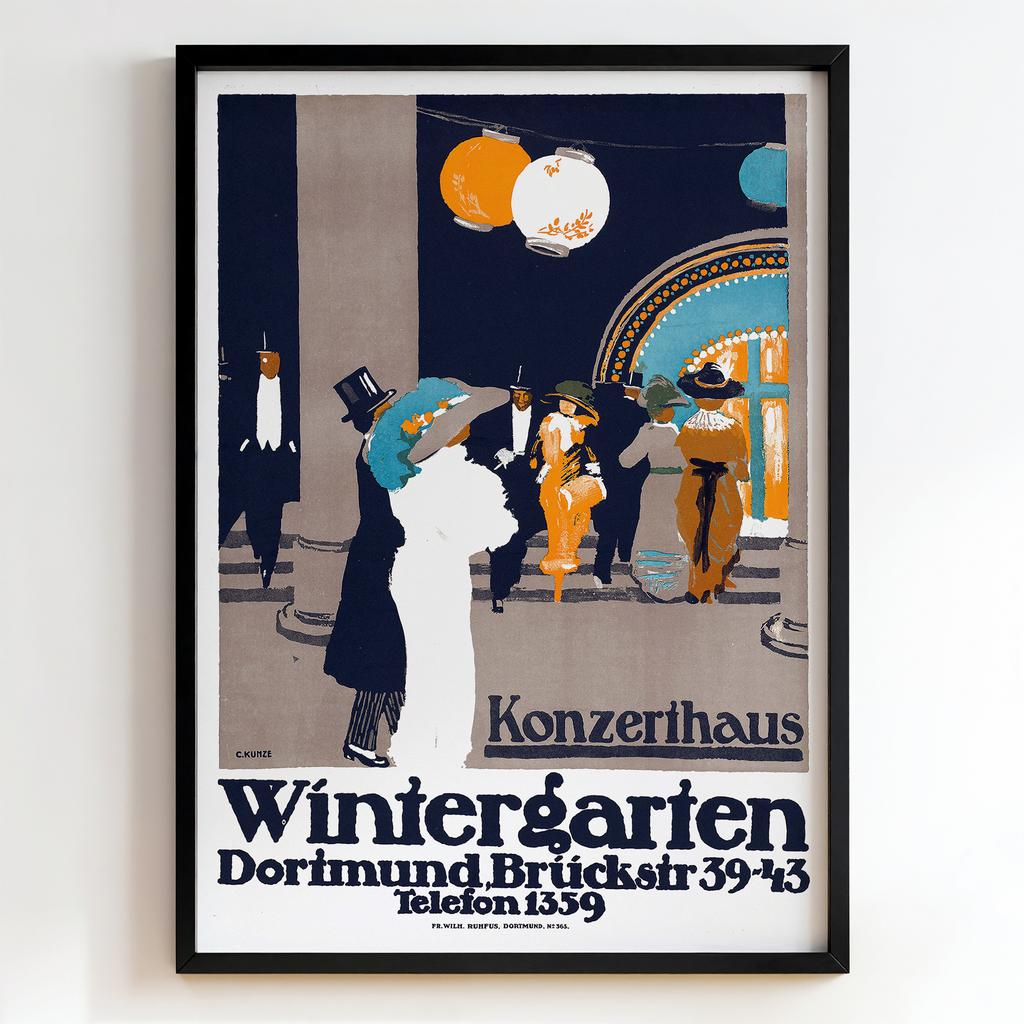 Ретро постер "Wintergarten Konzerthaus Dortmund – C. Kunze (1900s)"