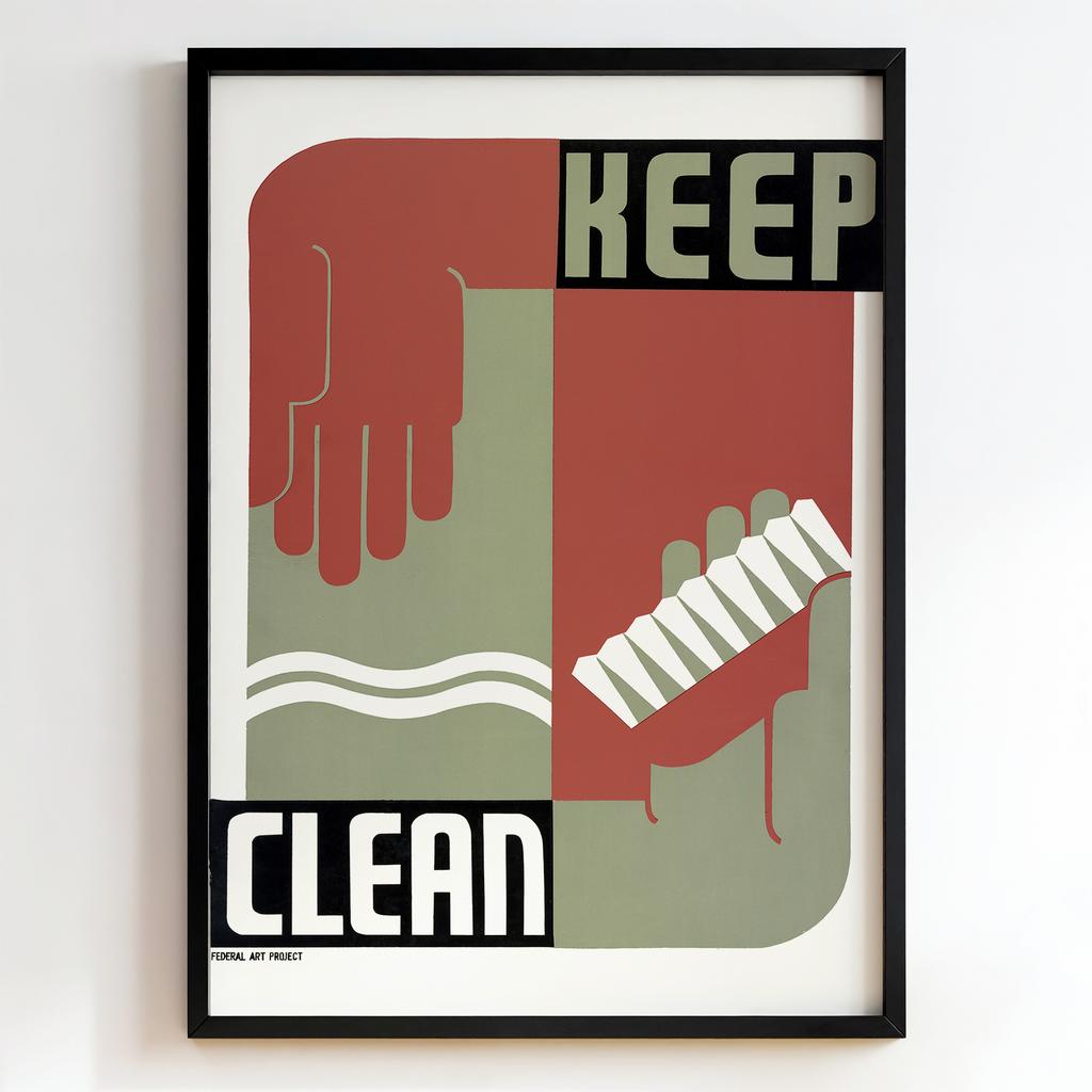 Ретро постер "Keep Clean – Federal Art Project Poster (1930s)"
