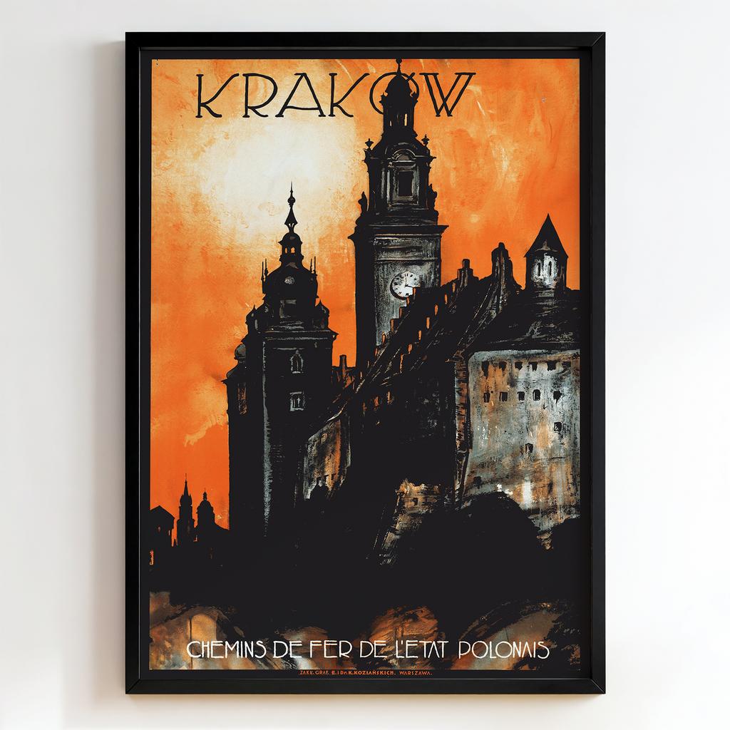 Ретро постер "Krakow – Chemins de Fer de l'État Polonais (c.1920)"