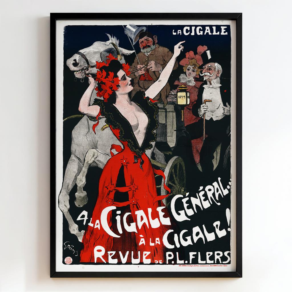 Ретро постер "La Cigale – Revue des Plaisirs (1899)"