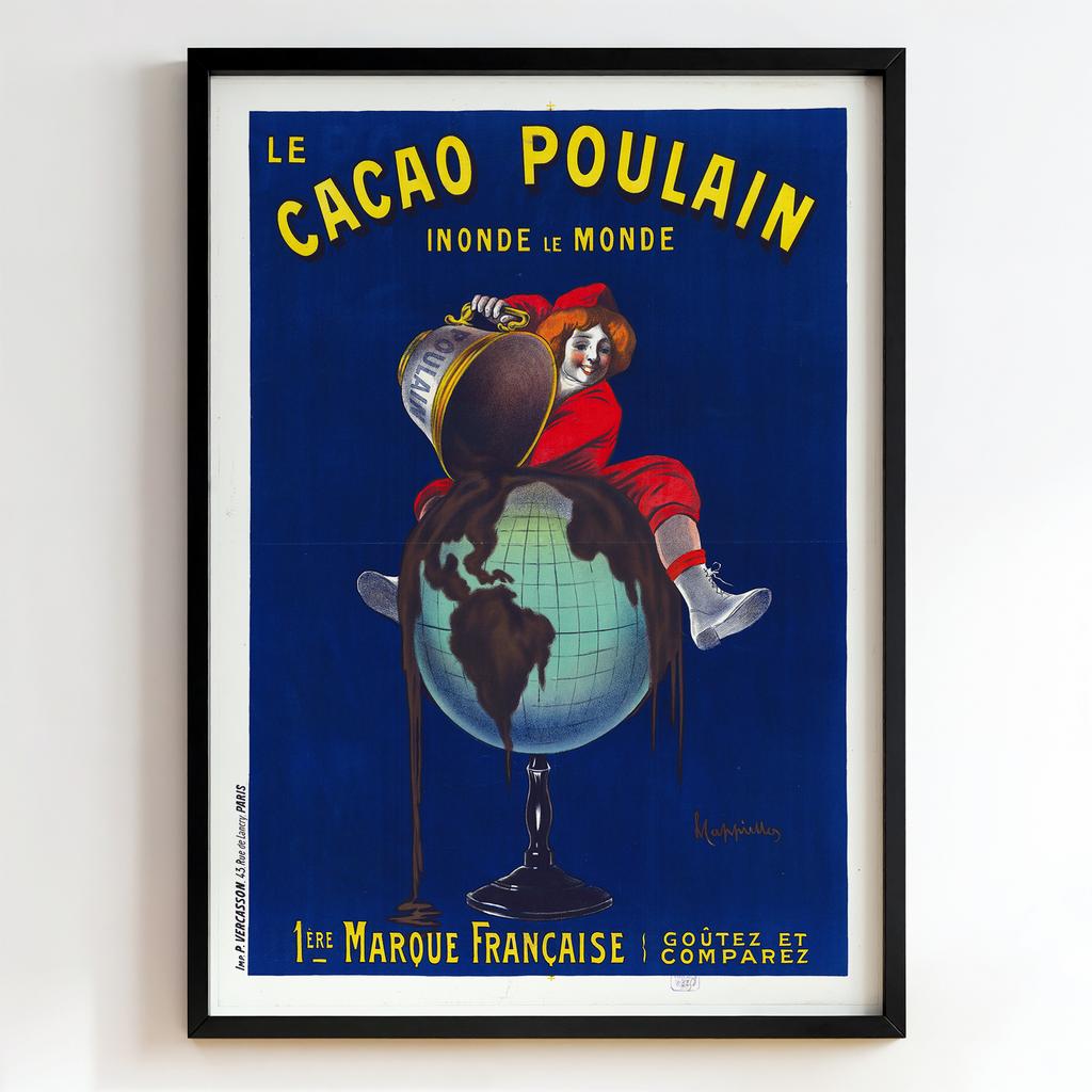 Ретро постер "Le Cacao Poulain – Inonde le Monde – Firmin Bouisset (1893)"