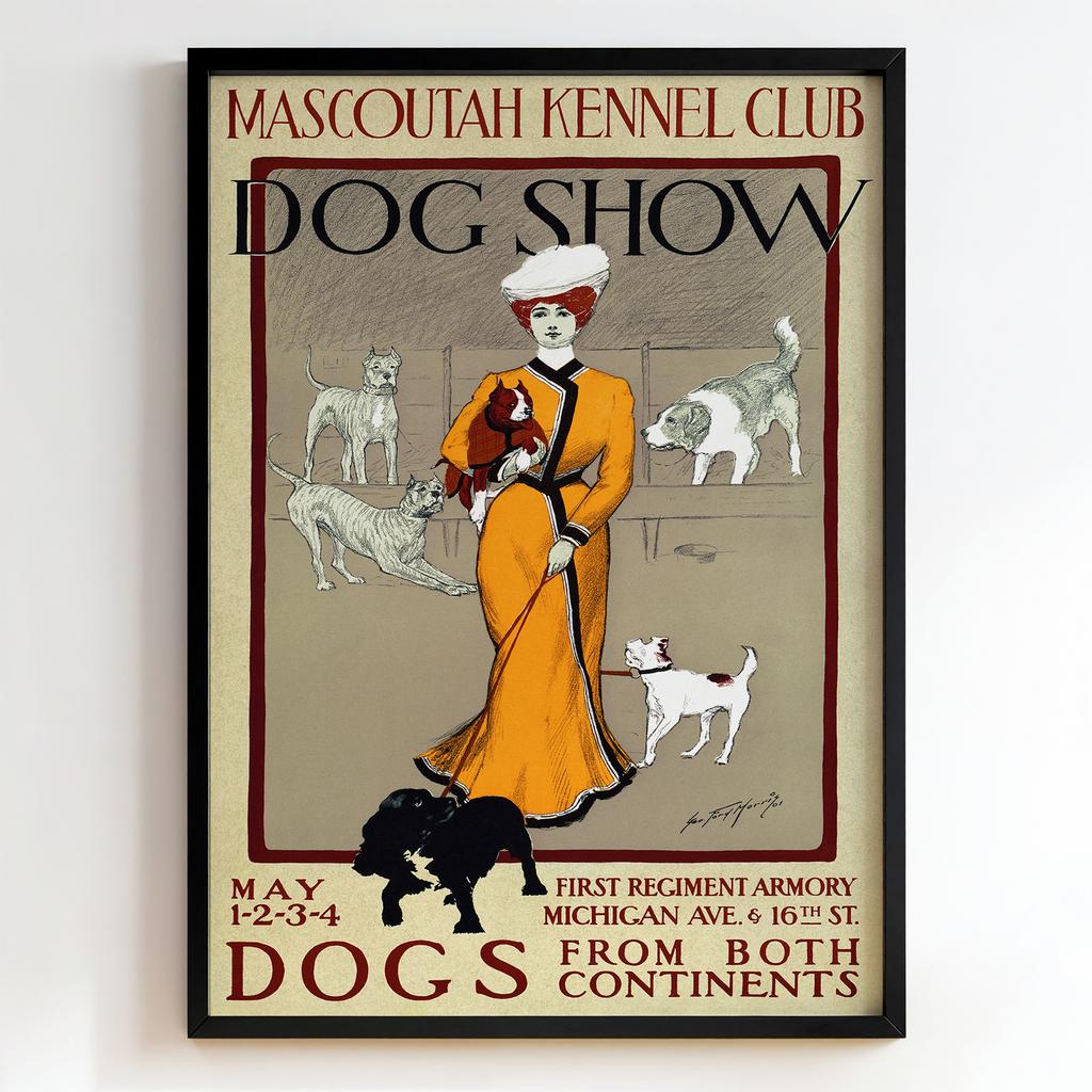 Ретро постер "Mascoutah Kennel Club Dog Show – Geo. Torgerson (1901)"