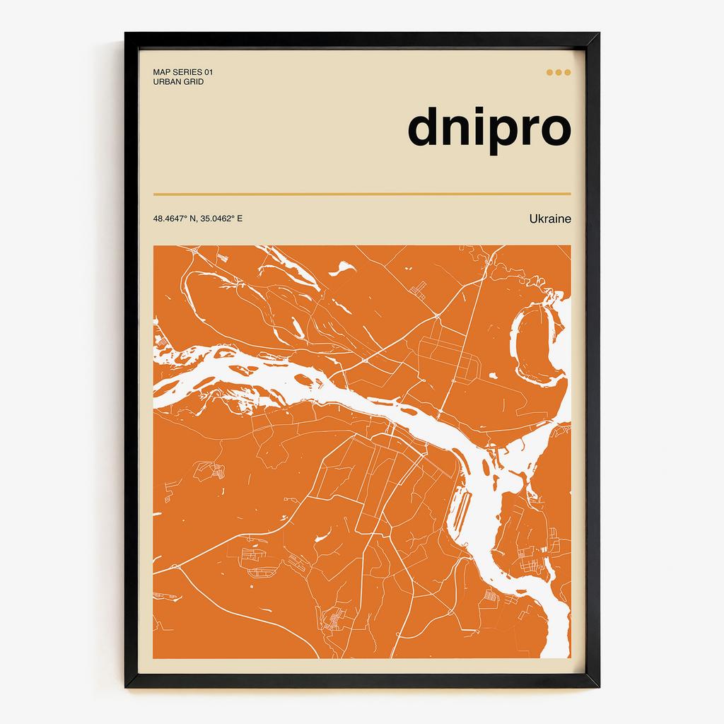 Постер "Dnipro Grid" мапа міста