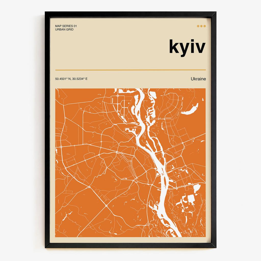 Постер "Kyiv Grid" мапа міста