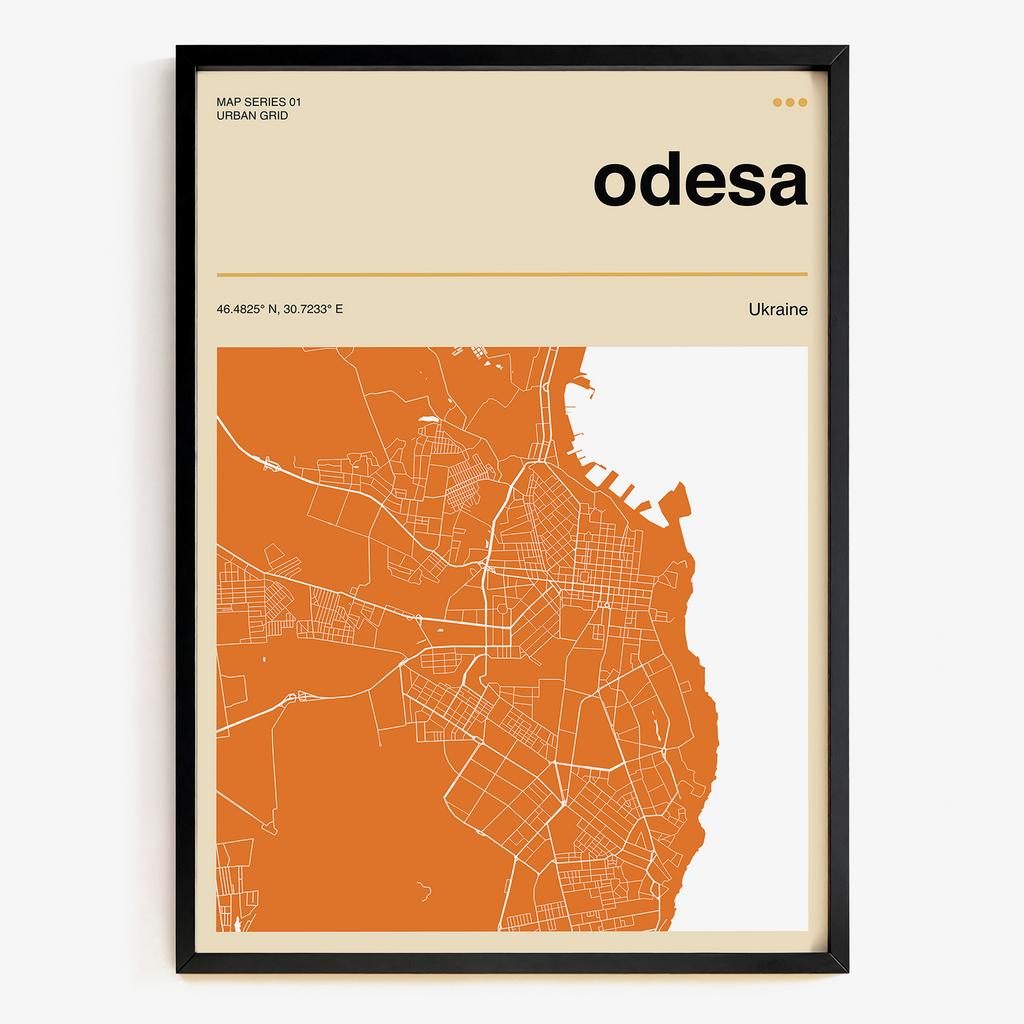 Постер "Odesa Grid" мапа міста