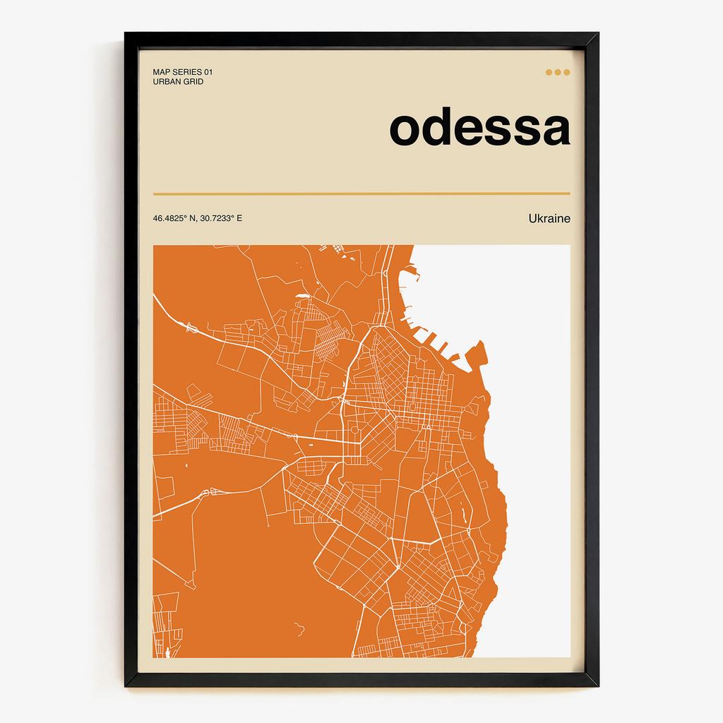 Постер "Odessa Grid" мапа міста