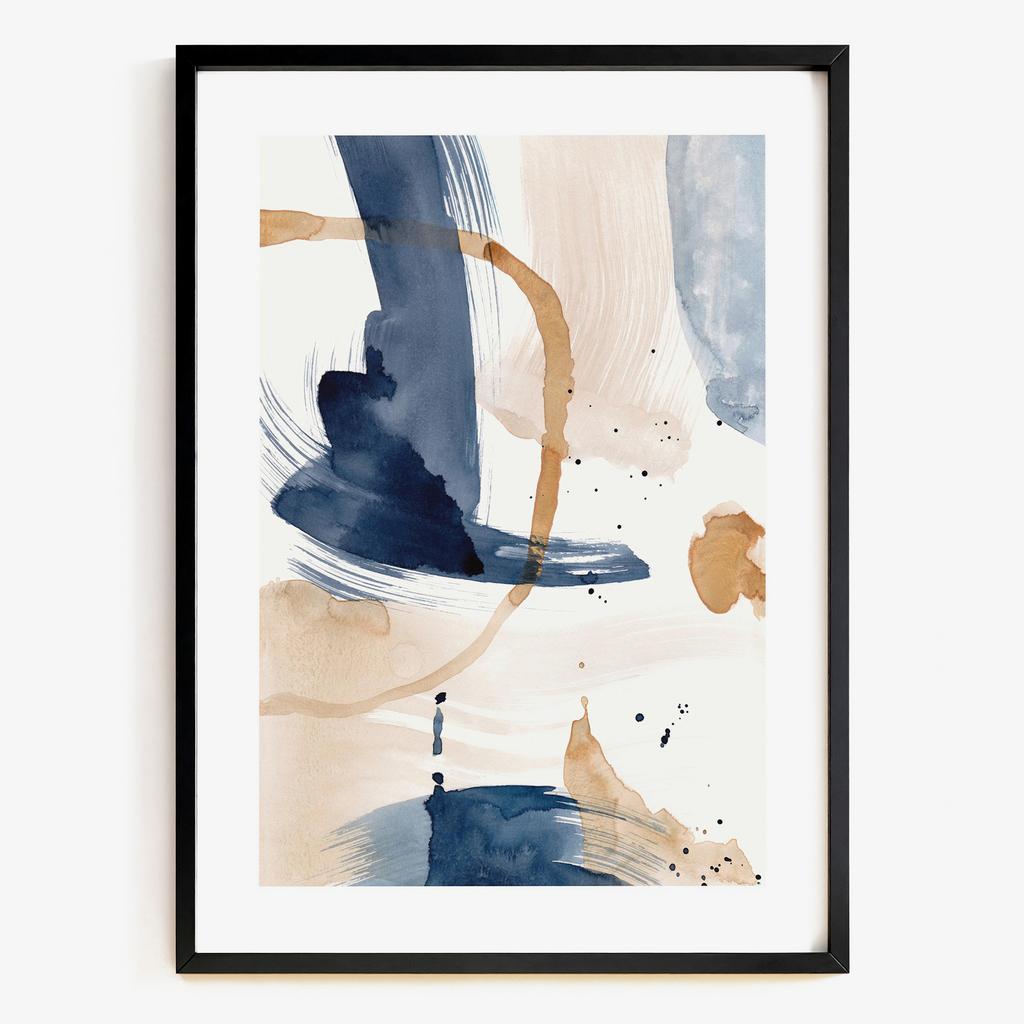 "Blue Motion" абстрактний акварельний постер BM6148
