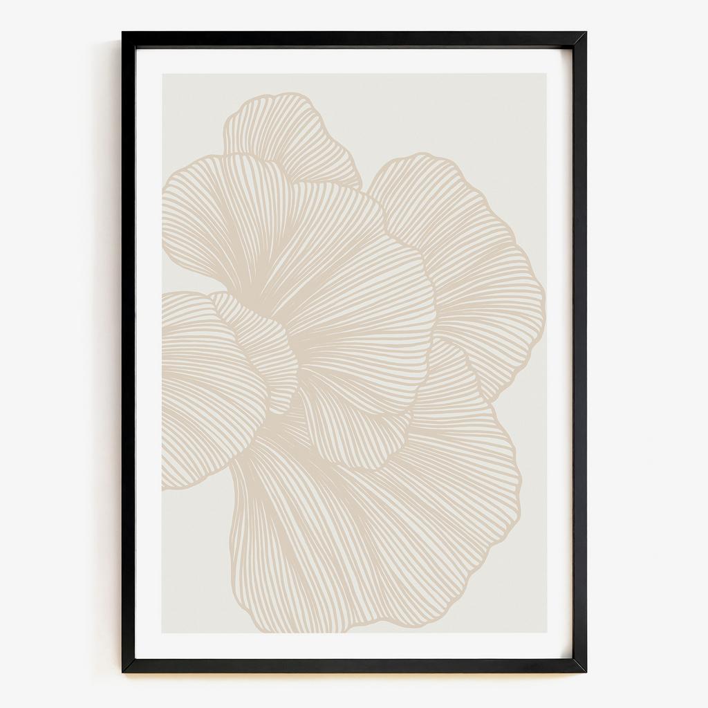 "Soft Petal" бежева лінійна абстракція SP2674