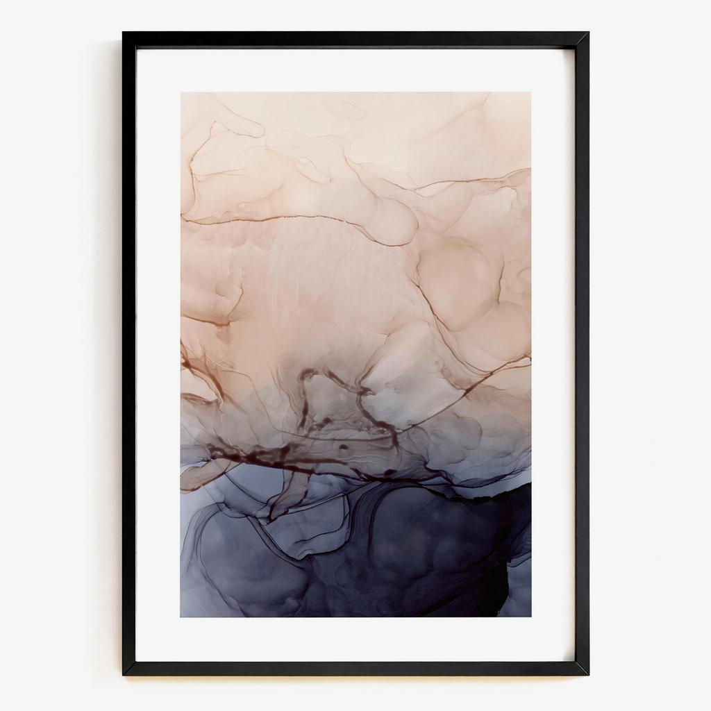 "Midnight Veil" абстрактний fluid art постер NB6041