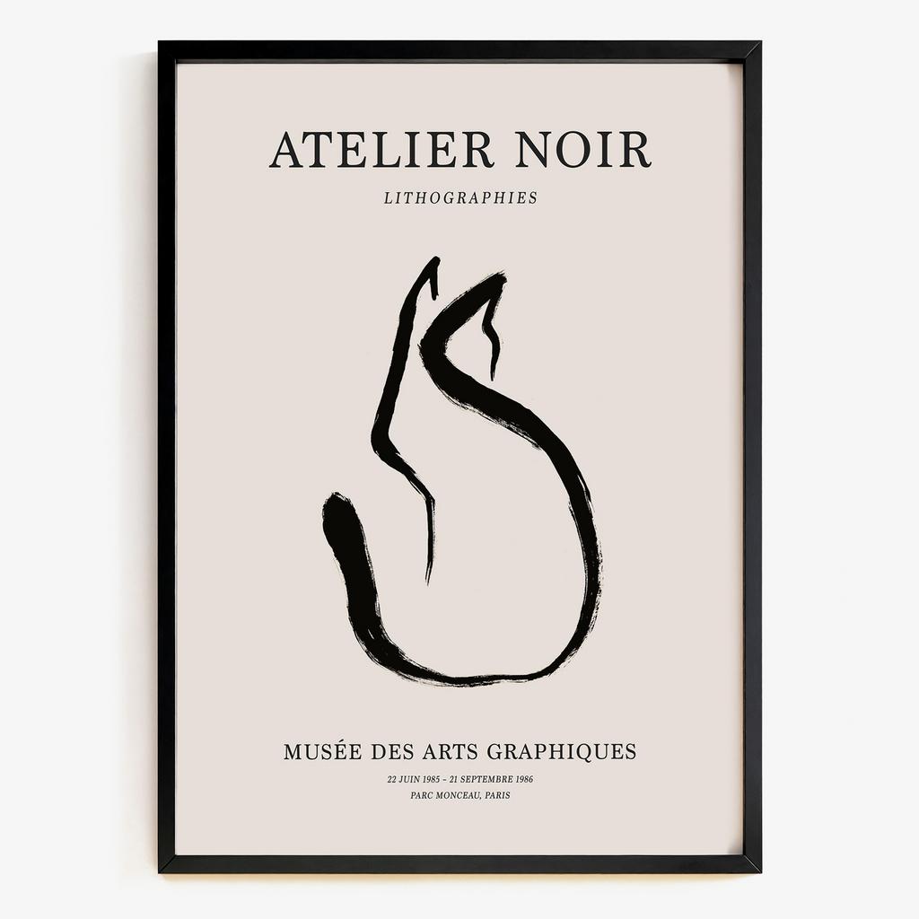 "Atelier Noir" графічний постер з абстрактним котом CF6182
