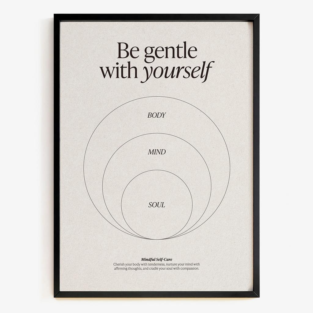"Be Gentle With Yourself" графічний мінімалістичний постер CP4825