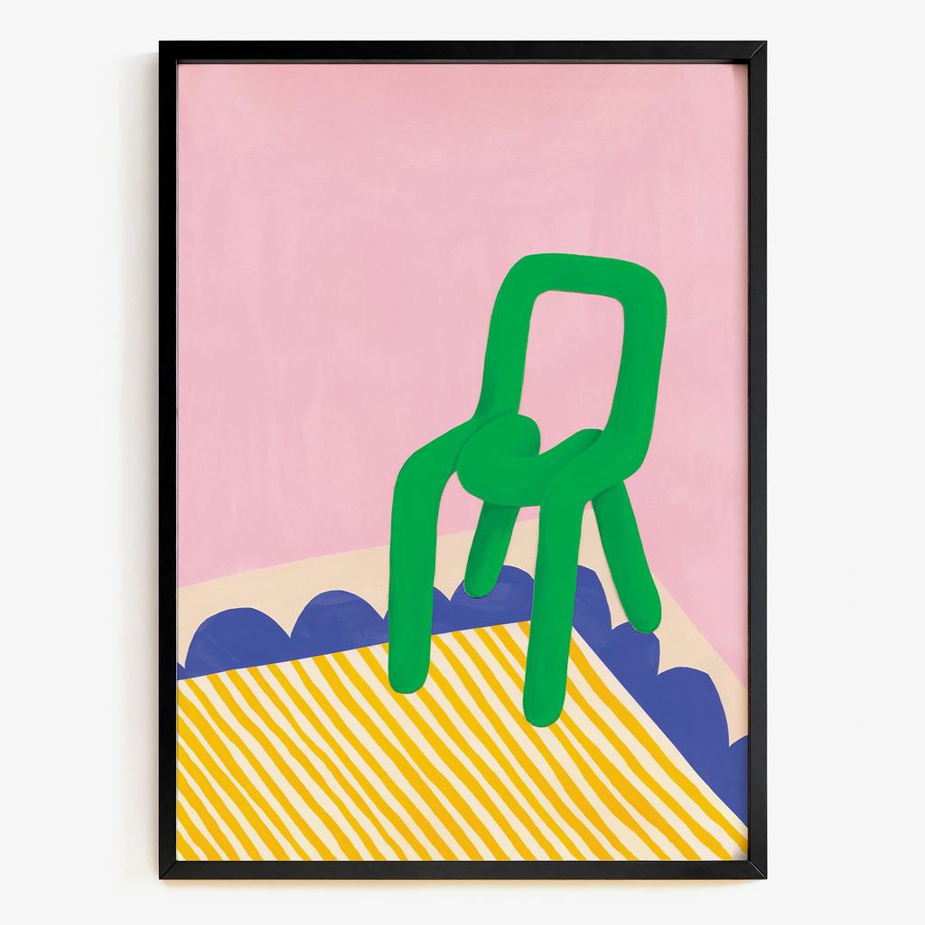 "Green Chair" графічний постер у стилі contemporary art CP4827