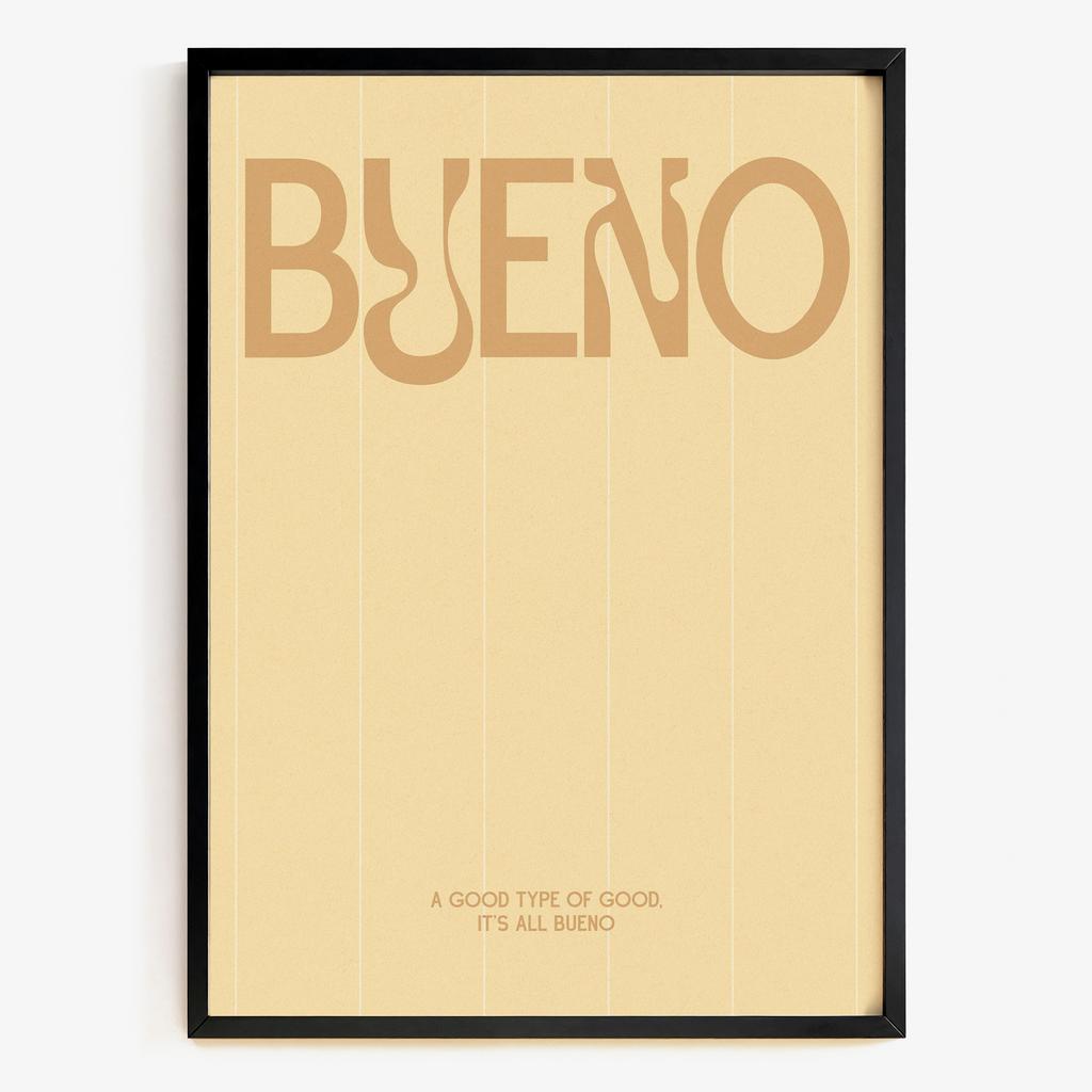 "Bueno" графічний typographic постер у мінімалістичному стилі CP4832