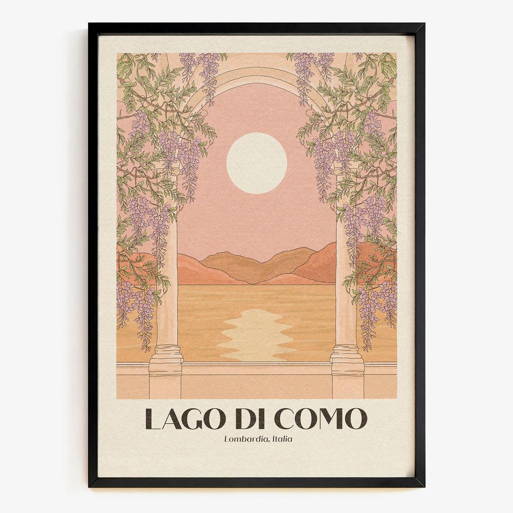 "Lago Di Como" графічний travel постер у vintage стилі CP4834