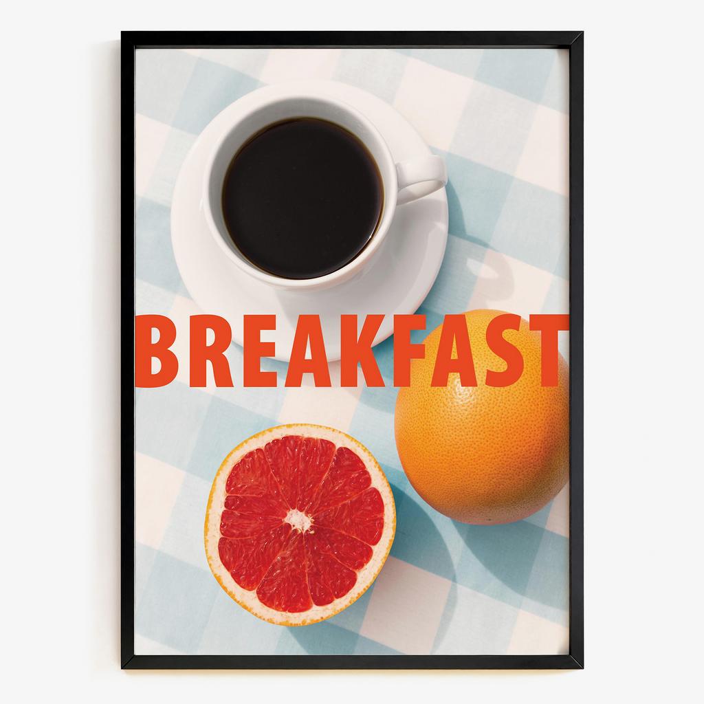 "Breakfast" графічний kitchen постер у retro pop стилі CP4839