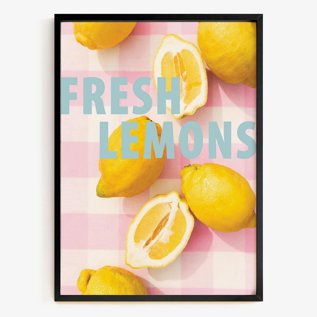 "Fresh Lemons" графічний постер з лимонами QK5821