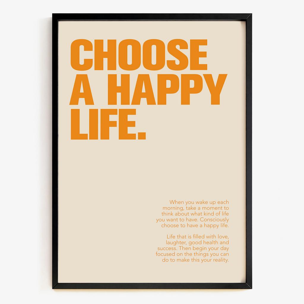 "Choose Happy" графічна мотиваційна типографіка NP4718