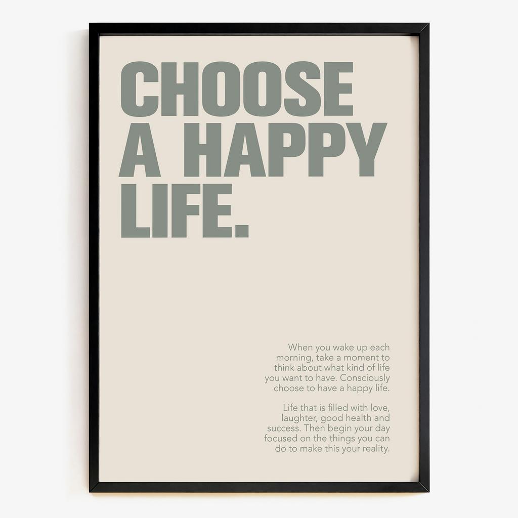 "Choose Happy" графічний мотиваційний постер YR6384
