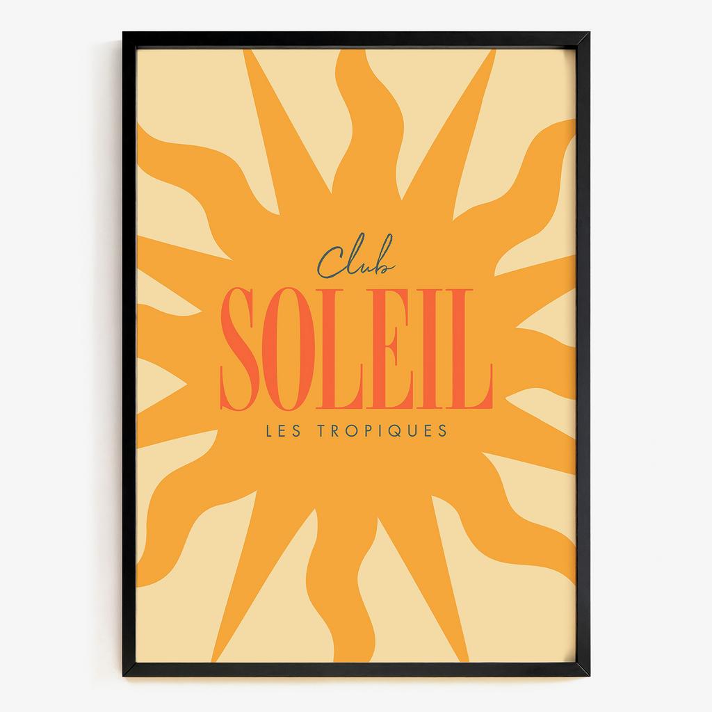 "Soleil Club" графічний постер із сонцем AF5837