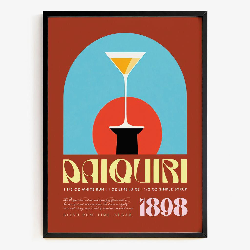 "Daiquiri 1898" графічний коктейльний постер KR1898