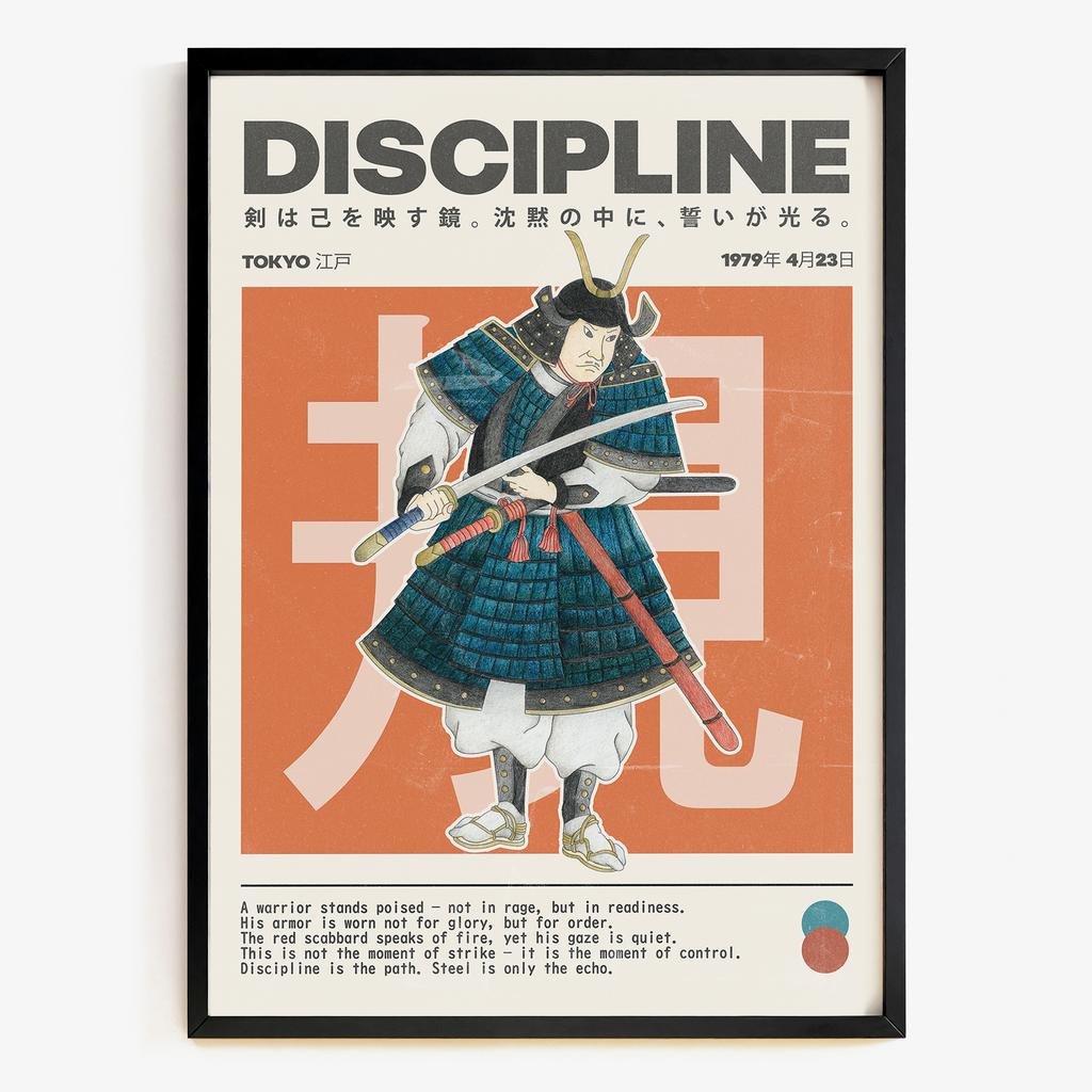 "Discipline" графічний постер із самураєм TK4279