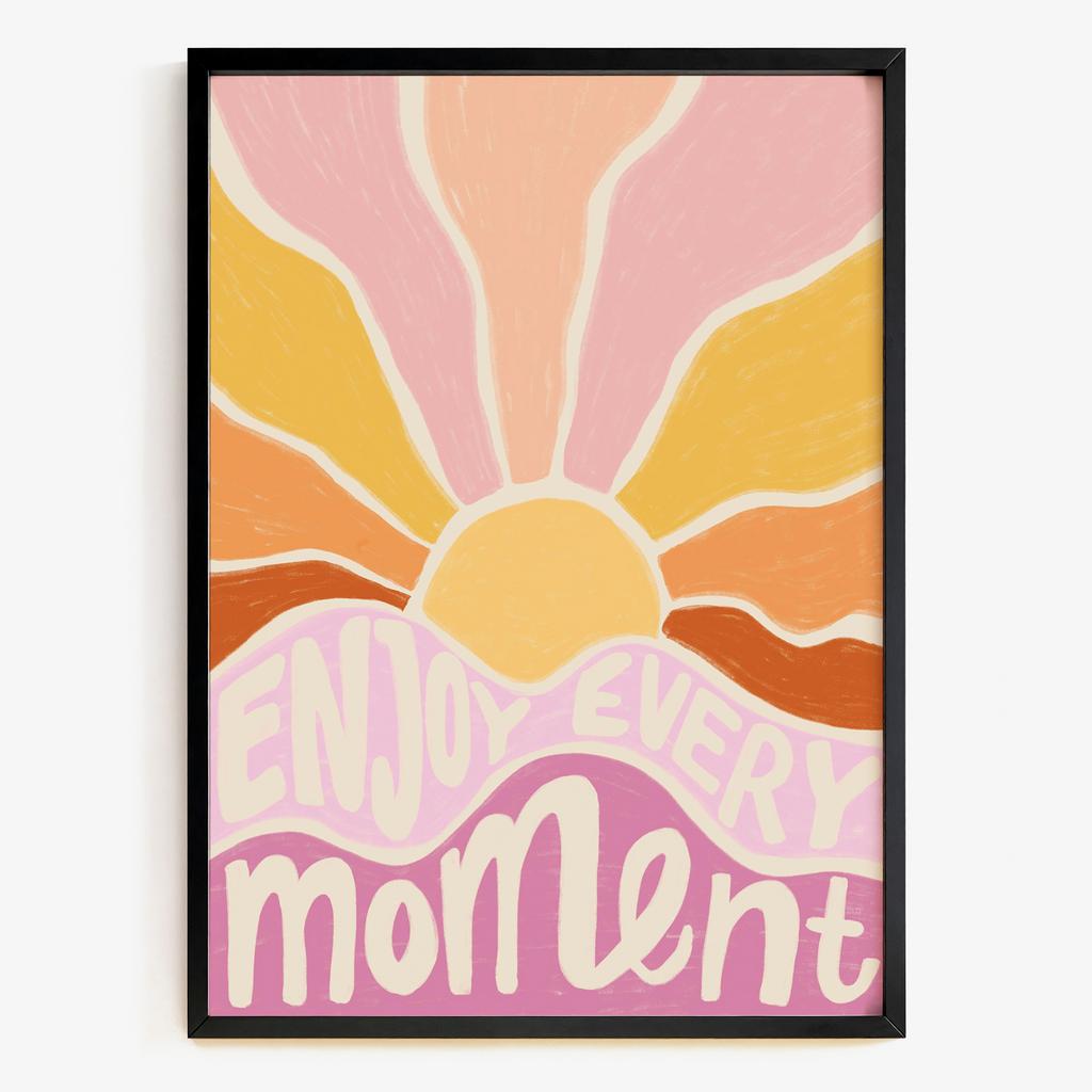 "Enjoy Every Moment" графічний ретро постер QT5174
