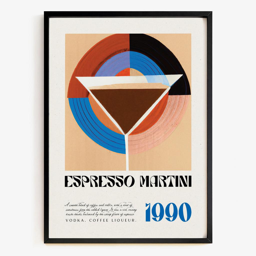 "Espresso Martini" графічний коктейльний постер QT5291