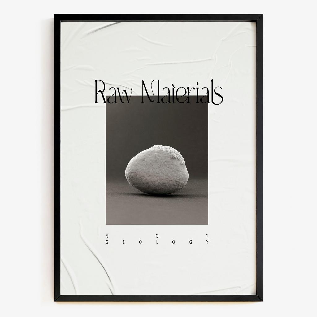 "Raw Materials" мінімалістична графіка камінь RM010