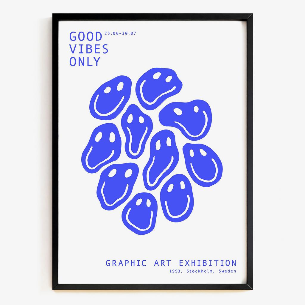 "Good Vibes Only" графічний постер із усмішками GV016