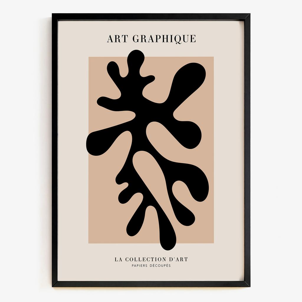 "Graphic Silhouette" органічна абстракція на бежевому TF5821